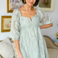 Spotting Fairies Puff Sleeve Dress in Sage