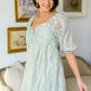 Spotting Fairies Puff Sleeve Dress in Sage