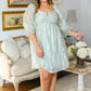 Spotting Fairies Puff Sleeve Dress in Sage