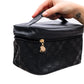 Subtly Checked Cosmetic Bags set of 4 in Black