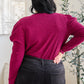 Take Me Out Faux Wrap Bodysuit In Magenta