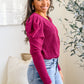 Take Me Out Faux Wrap Bodysuit In Magenta