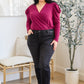 Take Me Out Faux Wrap Bodysuit In Magenta