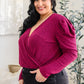 Take Me Out Faux Wrap Bodysuit In Magenta
