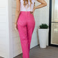 Tanya Control Top Faux Leather Pants in Hot Pink