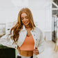 Tell Me More Crop Tank In Coral