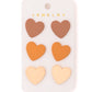 Triple Hearts Studs in Brown
