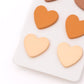 Triple Hearts Studs in Brown