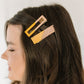Two Tone Hair Clip Set in Yellow