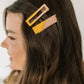 Two Tone Hair Clip Set in Yellow