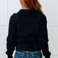 Under Her Spell Half Zip Pullover in Black