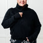 Under Her Spell Half Zip Pullover in Black