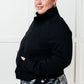 Under Her Spell Half Zip Pullover in Black