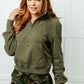 Under Her Spell Half Zip Pullover in Green