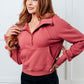 Under Her Spell Half Zip Pullover in Mauve