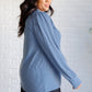 When the Sun Goes Down Mineral Wash Ribbed Knit Top in Vintage Denim