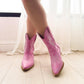 Bowie Metallic Boot in Pink