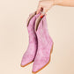 Bowie Metallic Boot in Pink