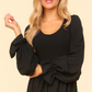 Smocking Maxi Woven Dress with Side Pockets in Black