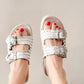 Intertwine Dual Woven Strap Slide in White