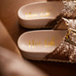 Intertwine Dual Woven Strap Slide in Champagne