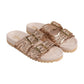 Intertwine Dual Woven Strap Slide in Champagne