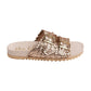 Intertwine Dual Woven Strap Slide in Champagne