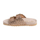 Intertwine Dual Woven Strap Slide in Champagne