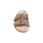 Intertwine Dual Woven Strap Slide in Champagne