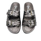 Intertwine Dual Woven Strap Slide in Pewter